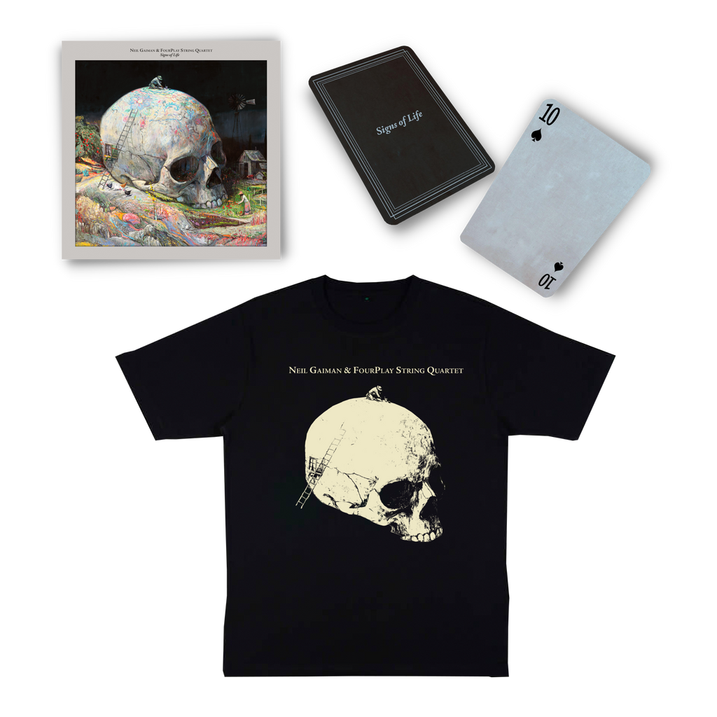 Signs of Life - Standard Vinyl, Skull T-Shirt & Playing Cards Bundle